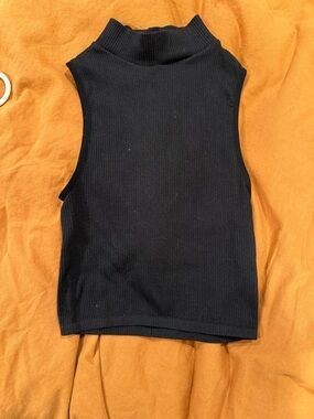 Zara Black Ribbed Tank Top